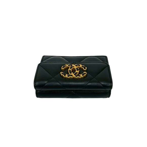 Wallet Chanel CC Black Lambskin Leather Vintage | Atelier Victor CHANEL Black Lambskin Leather Logo Wallet